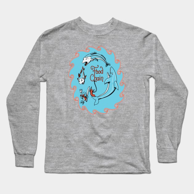 Food Chain Long Sleeve T-Shirt by Doris4all